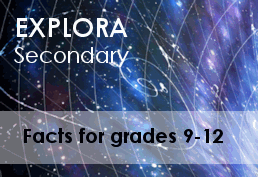 Digital landscape with text Explora Secondary Facts for grades 9-12